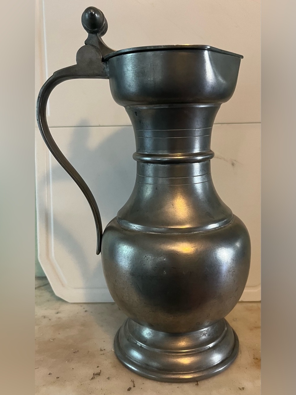 Huber Vintage Pewter Pitcher Made In Lausanne Switzerland 1950’s-80’s